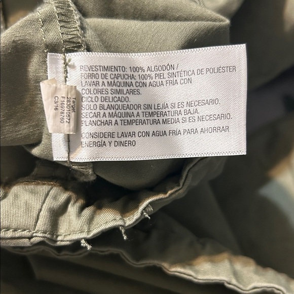 Mossimo Army green anorak with plush hood - Picture 5 of 5